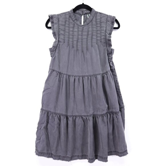 Anthropologie Jenee Mini Dress Size XS Petite Tiered Ruffle Sleeves with Pockets - Picture 2 of 14